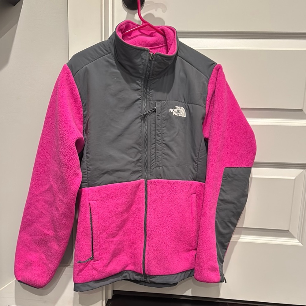 The North Face Women's Pink and Gray Fleece Jacket